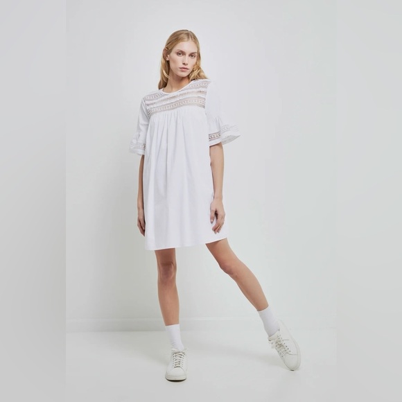 English Factory Lace Trim Shift Dress Size XS NWT - Picture 1 of 12
